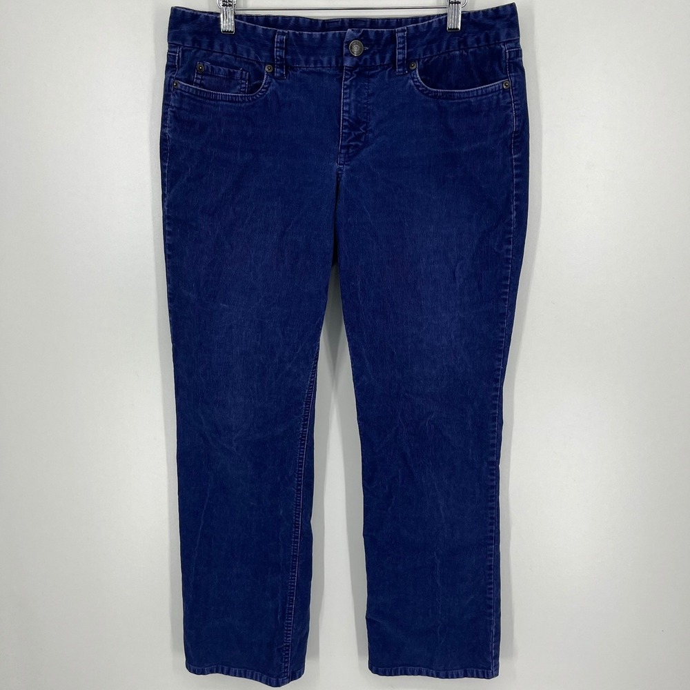 J.Crew Womens Favorite Fit Navy Blue Corduroy Straight Leg Pants Size 32S